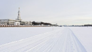 На Северном речном вокзале появилась лыжная трасса